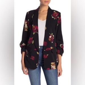 DR2 Black Floral Women's Blazer